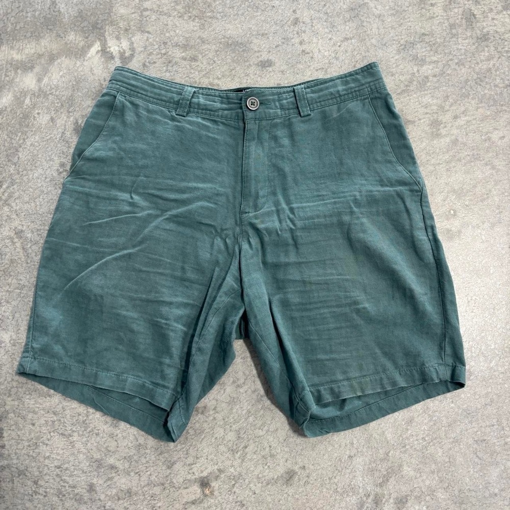 Marc Anthony Green Linen Blend Shorts Size S Luxury Resort Casual
